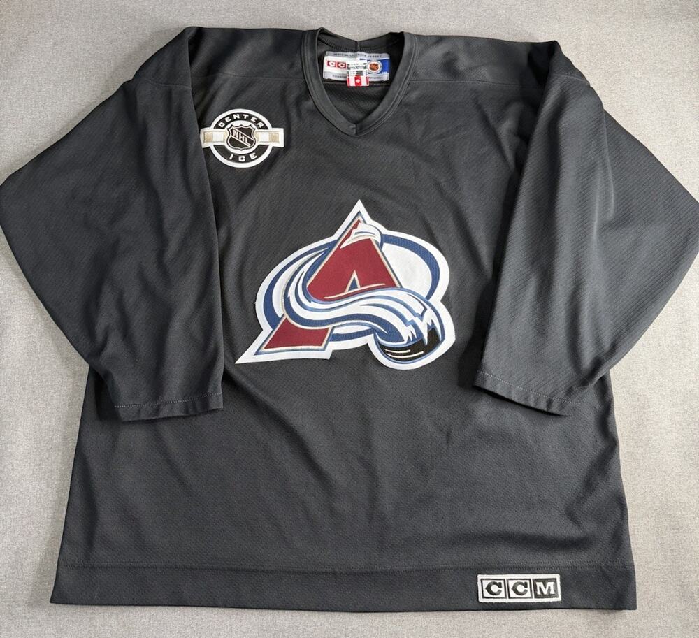 Vintage CCM Center Ice Colorado Avalanche Practice Jersey Men's X- Large Black